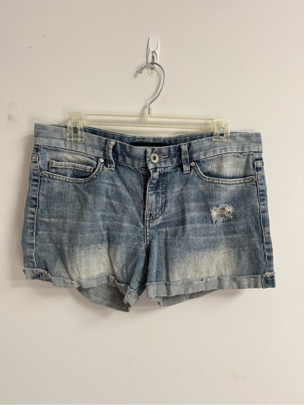 Calvin Klein Jeans Light Blue Distressed Denim Shorts